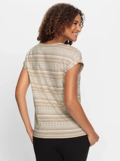 Shirts| Print-Shirt mit Rundhals-Ausschnitt beige-ecru-bedruckt