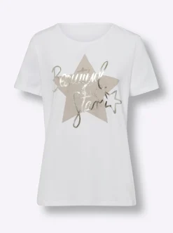 Shirts|heine Print-Shirt mit Stern-Print weiß