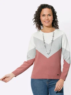 Pullover| Pullover rosenholz-hellgrau-meliert