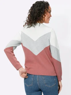 Pullover| Pullover rosenholz-hellgrau-meliert
