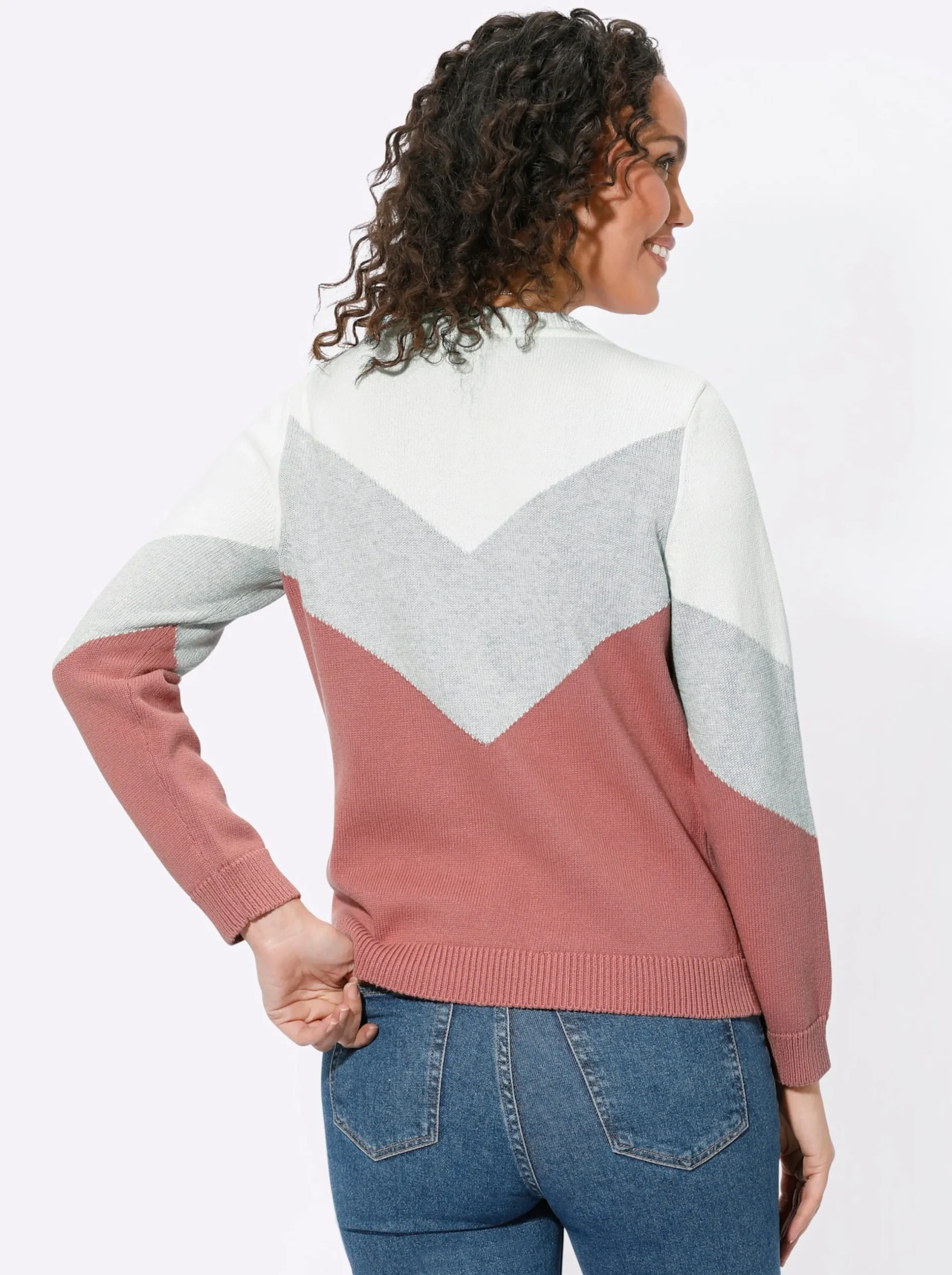 Pullover| Pullover rosenholz-hellgrau-meliert