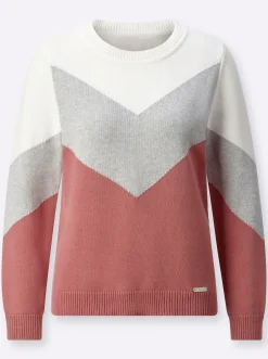 Pullover| Pullover rosenholz-hellgrau-meliert