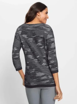 Pullover| Pullover schwarz-gemustert