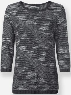 Pullover| Pullover schwarz-gemustert