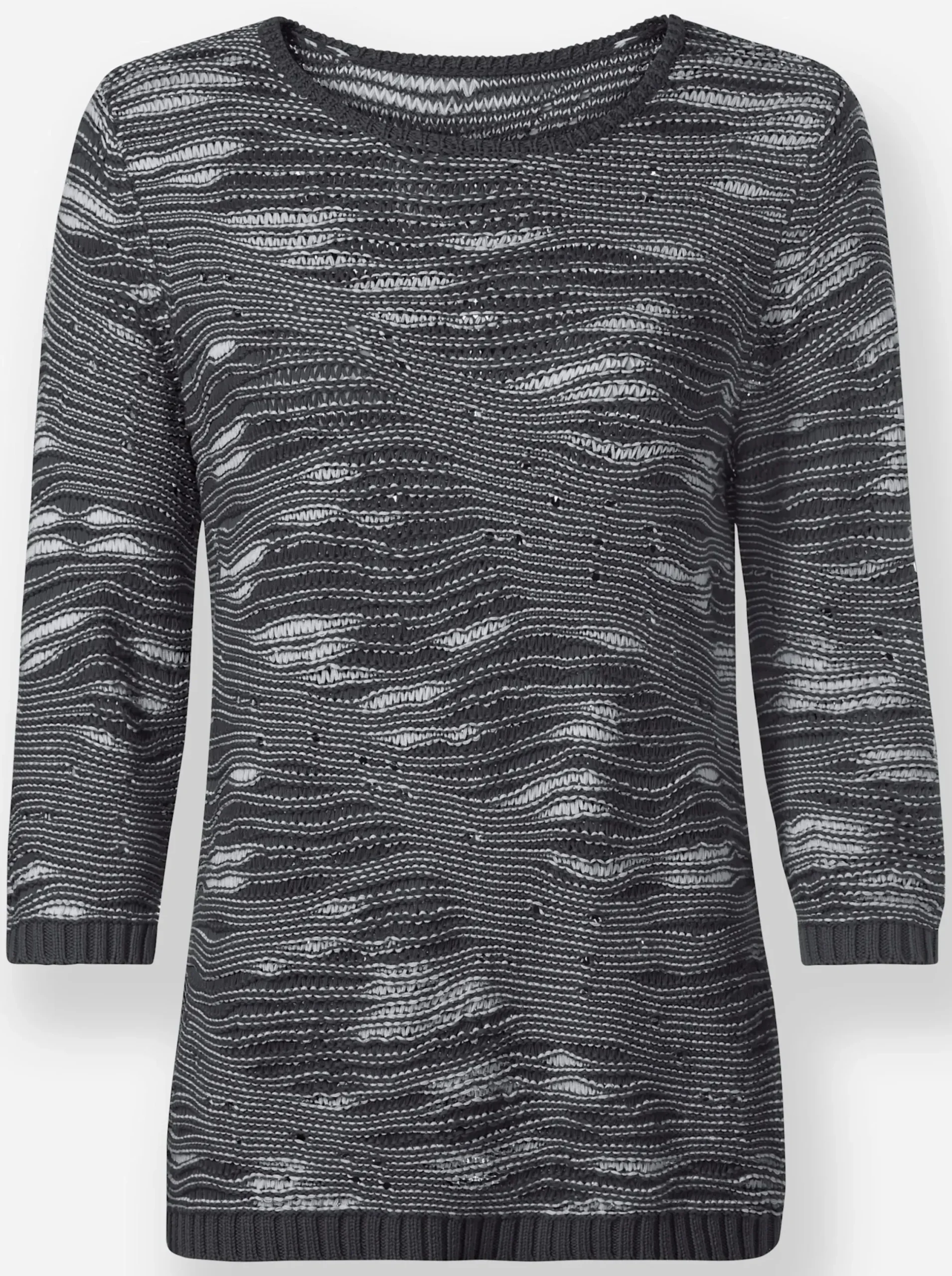 Pullover| Pullover schwarz-gemustert