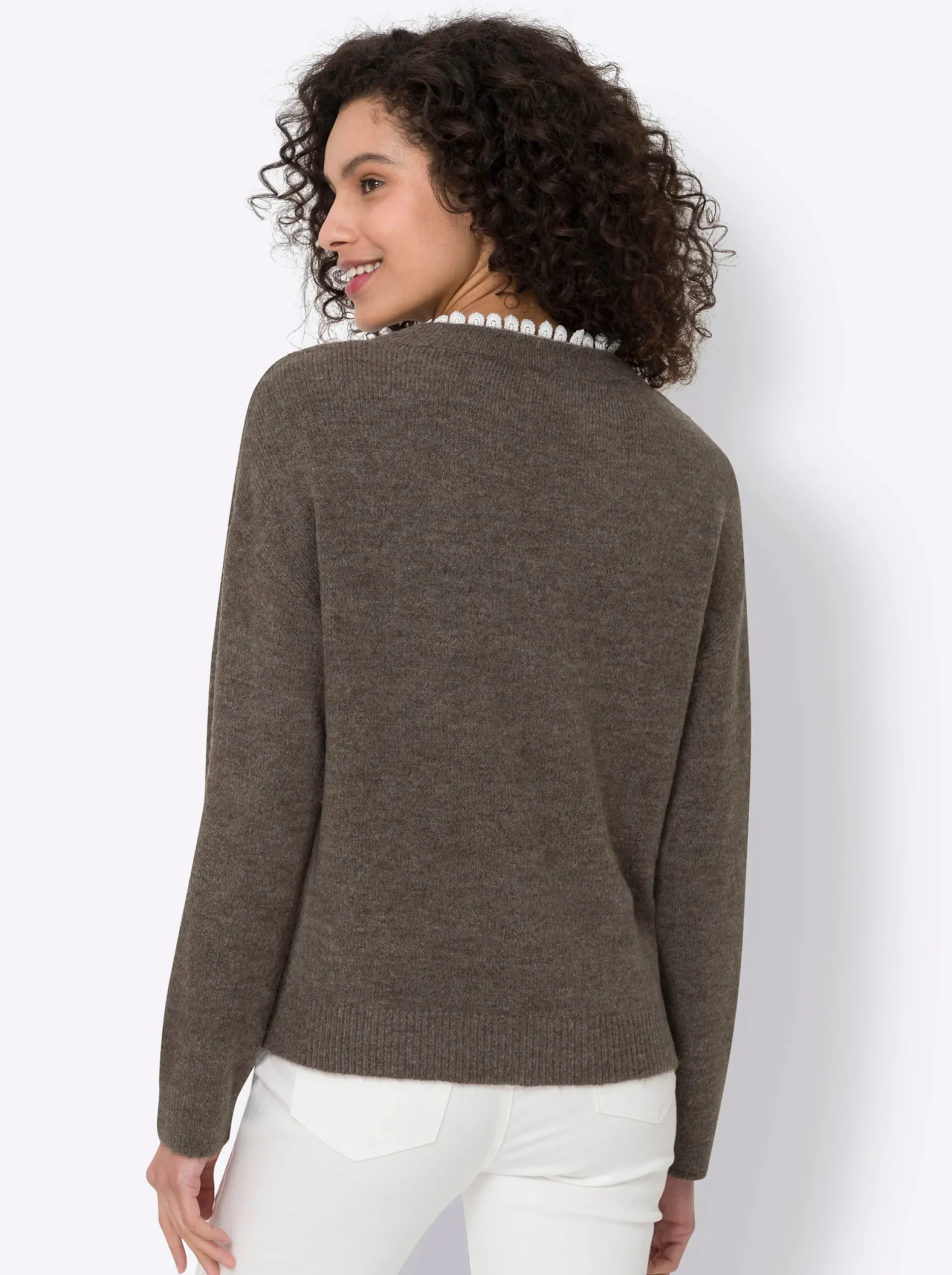 Pullover|heine Pullover dunkeltaupe-meliert