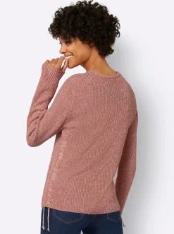 Pullover| Pullover rosenholz-ecru-meliert