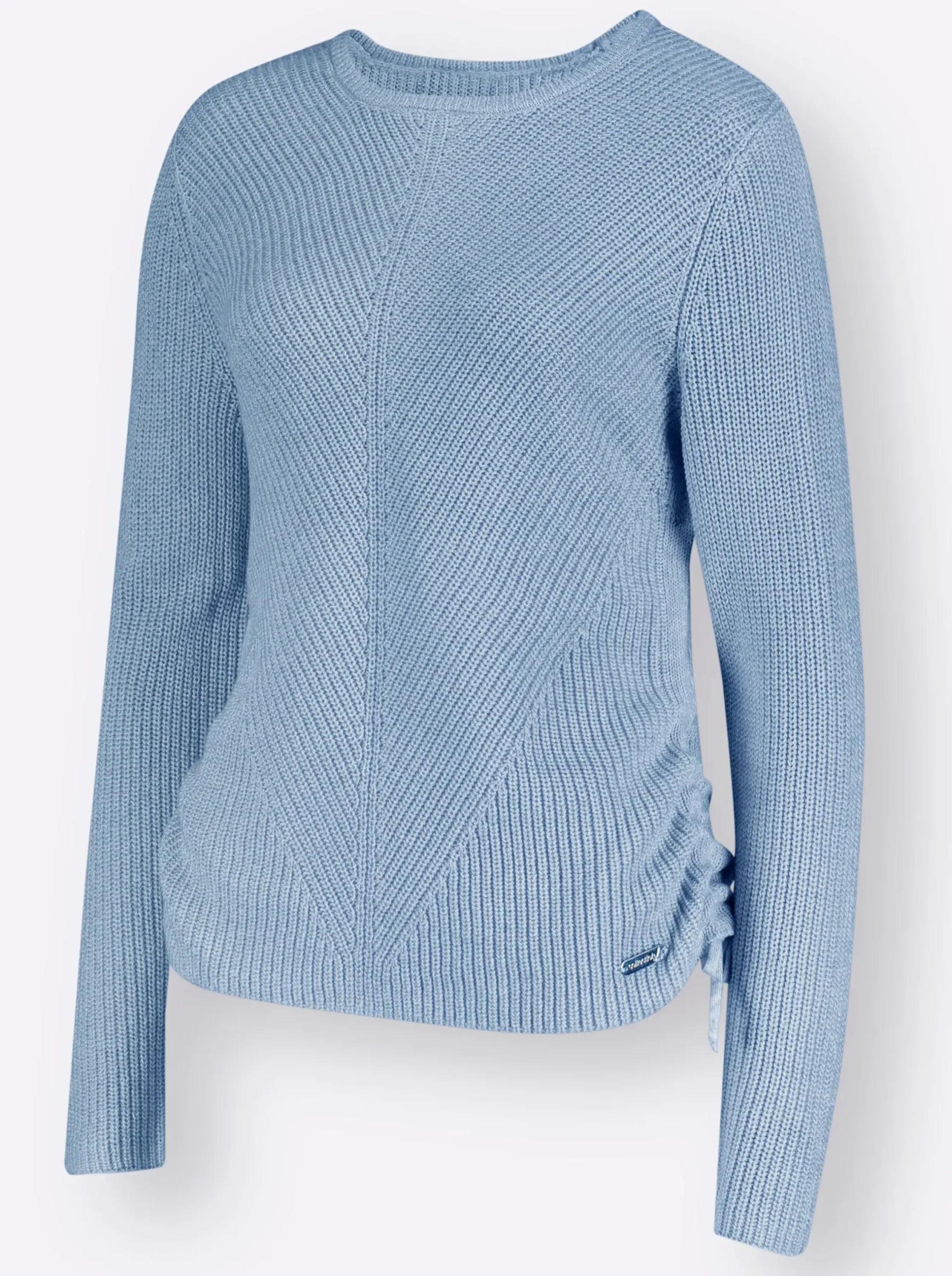 Pullover| Pullover eisblau-ecru-meliert