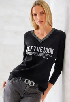 Pullover|heine Pullover schwarz-bedruckt