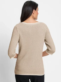 Pullover| Pullover beige-ecru-gemustert