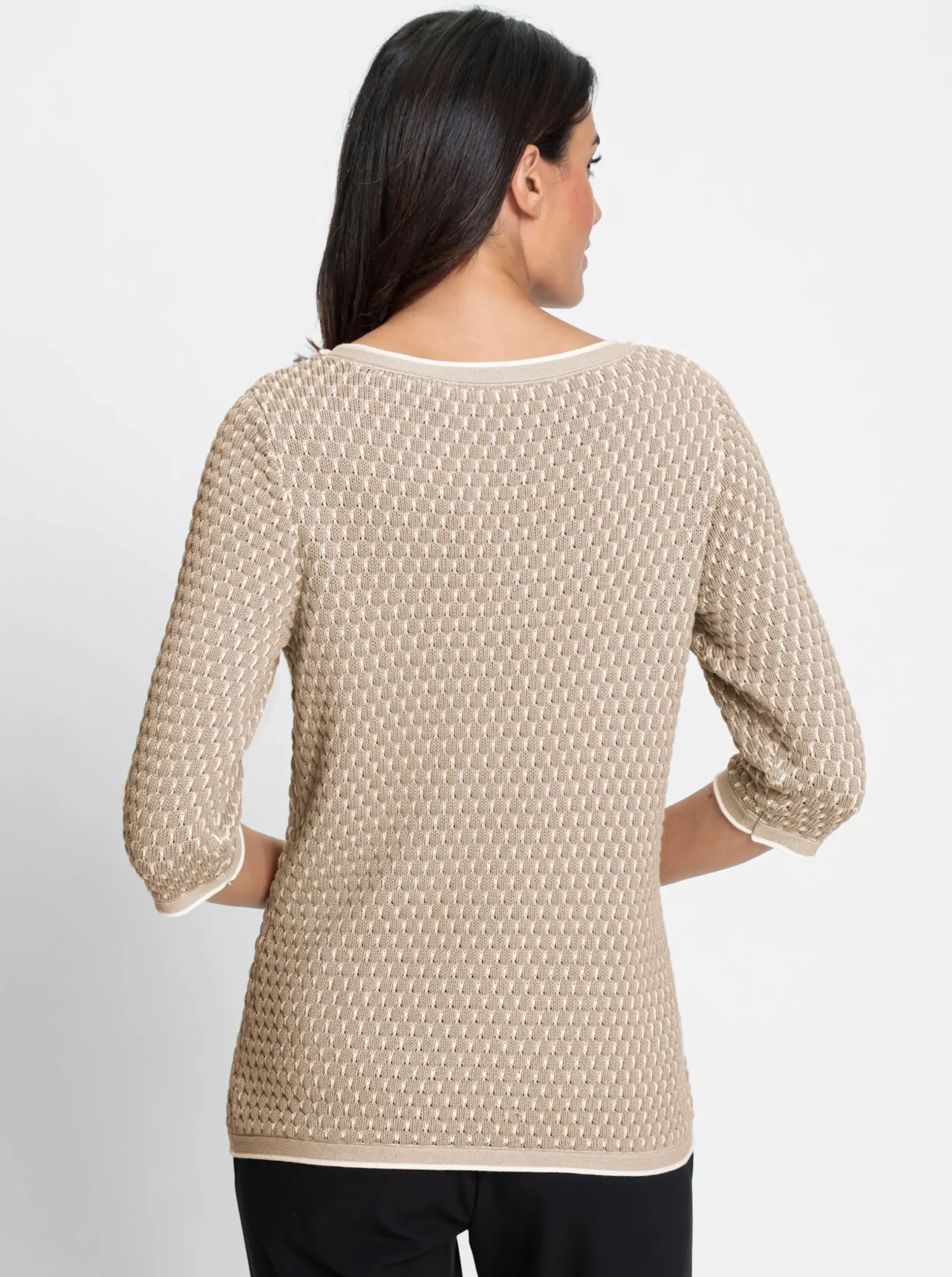 Pullover| Pullover beige-ecru-gemustert