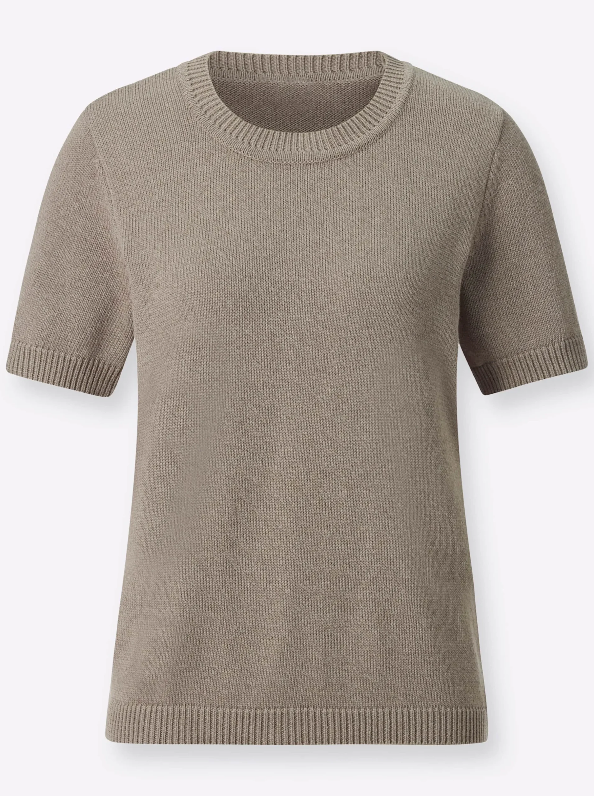 Pullover| Pullover taupe-meliert