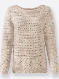 Pullover| Pullover aus mehrfarbigem Melange-Garn ecru-sesam-meliert