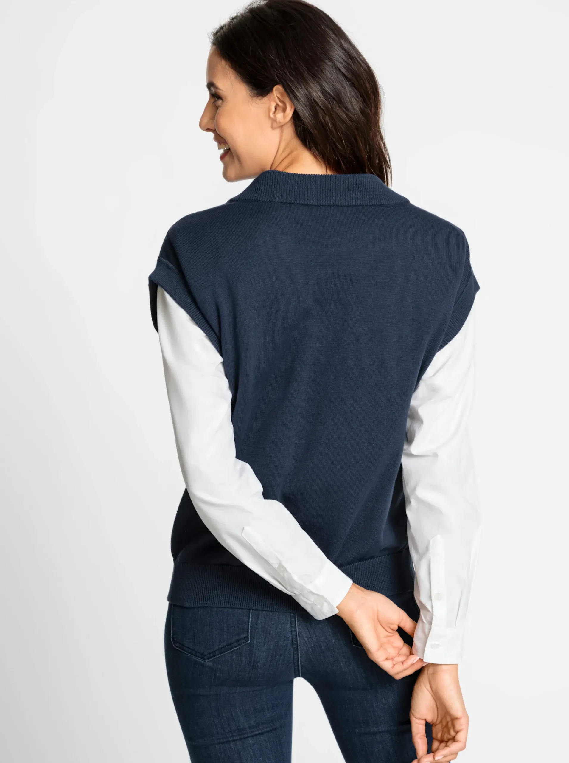 Pullover| Pullunder aus weichem Feinstrick dunkelblau