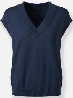 Pullover| Pullunder aus weichem Feinstrick dunkelblau