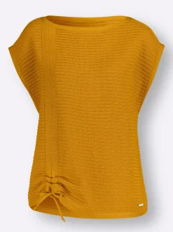 Pullover| Pullunder in Rippen-Optik ocker