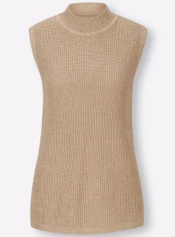 Pullover|heine Pullunder mit hohen Seitenschlitzen beige-meliert