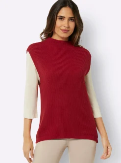 Pullover| Pullunder mit Merinowolle rot