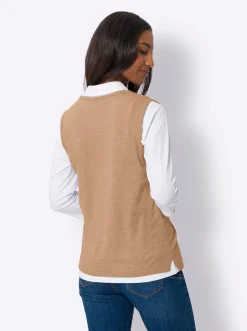 Shirts|heine Pullunder mit Seitenschlitzen camel