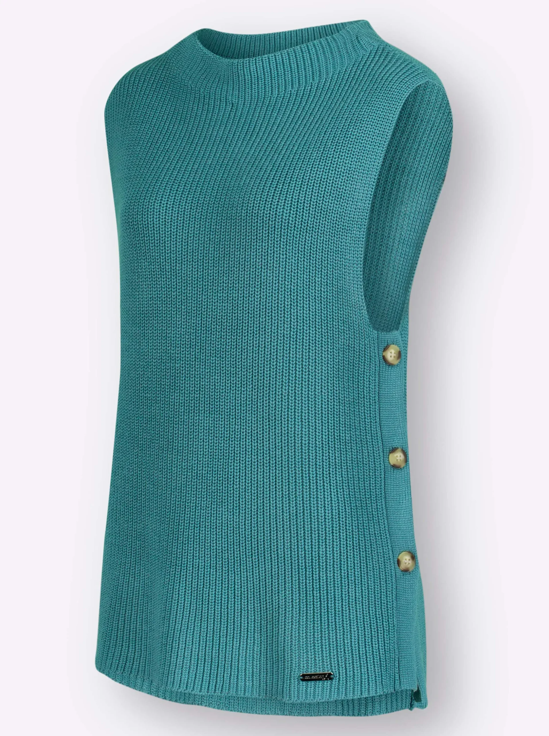 Pullover| Pullunder mit Zierknopfleiste ozean