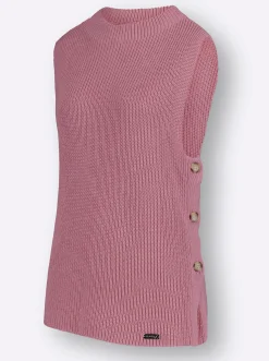 Pullover| Pullunder mit Zierknopfleiste altrosa