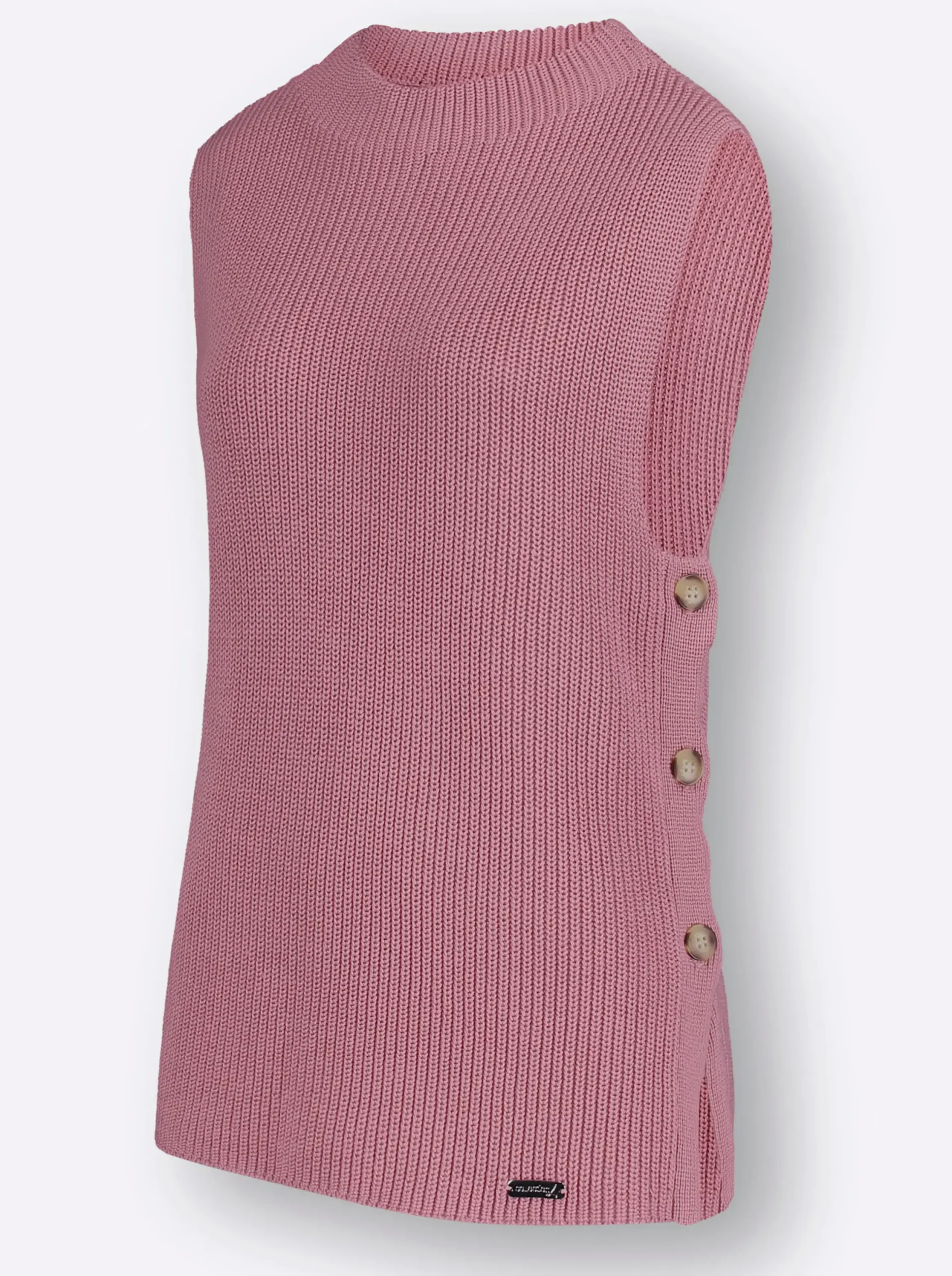 Pullover| Pullunder mit Zierknopfleiste altrosa