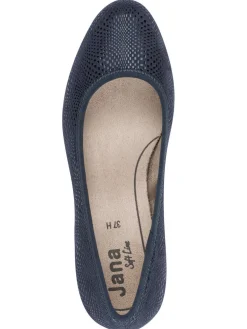 Pumps|Jana Pumps mit Reptil-Prägung nachtblau