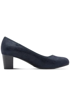 Pumps|Jana Pumps mit Reptil-Prägung nachtblau