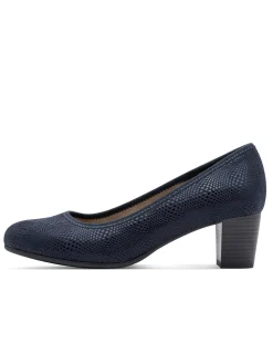 Pumps|Jana Pumps mit Reptil-Prägung nachtblau