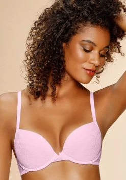 Bhs|petite fleur Push-up-BH weiß+rosé+brombeer