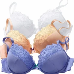 Bhs|petite fleur Push-up-BH lavendel+mandarine+weiß