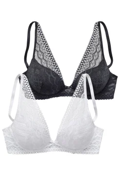Bhs|petite fleur Push-up-BH schwarz+weiß