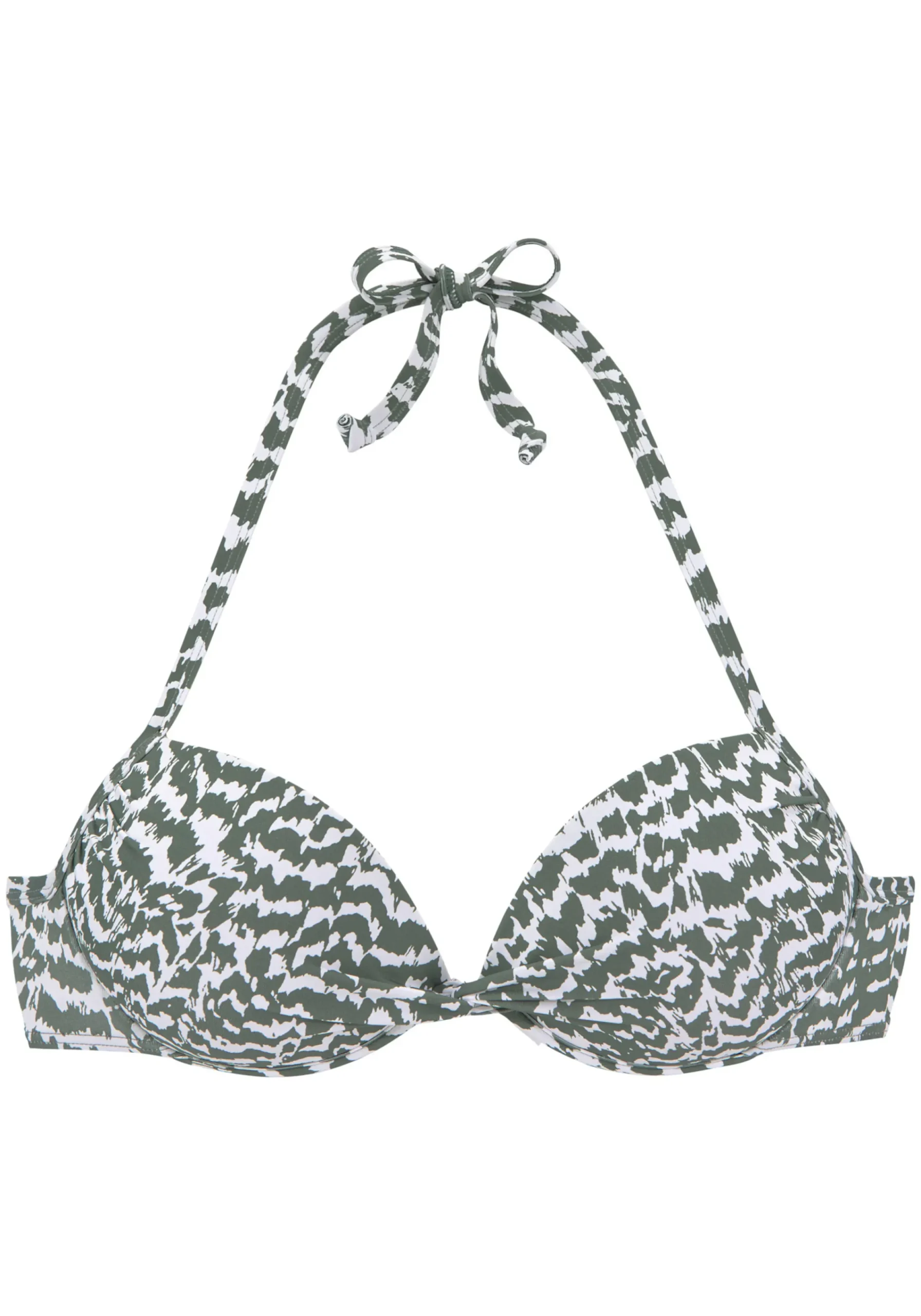 Bikinis|LASCANA Push-Up-Bikini-Top oliv-bedruckt