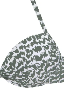 Bikinis|LASCANA Push-Up-Bikini-Top oliv-bedruckt