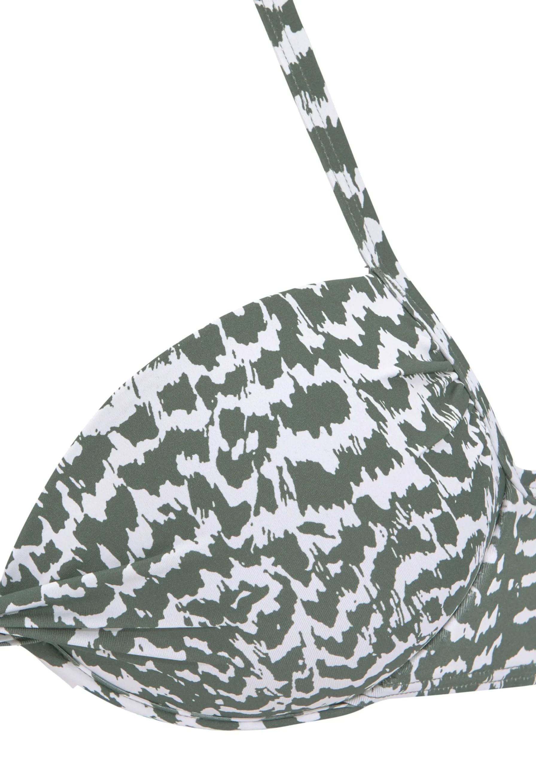 Bikinis|LASCANA Push-Up-Bikini-Top oliv-bedruckt