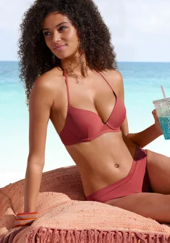 Bikinis|LASCANA Push-Up-Bikini-Top rostrot