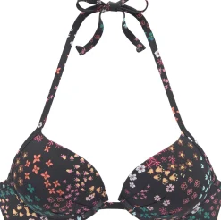 Bikinis|s.Oliver Push-Up-Bikini-Top schwarz-bedruckt