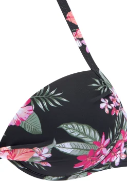 Bikinis|LASCANA Push-Up-Bikini-Top schwarz-bedruckt