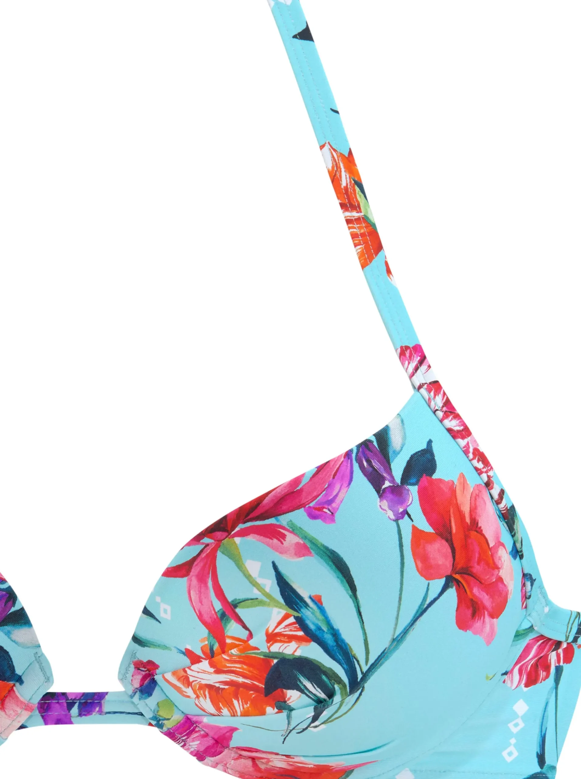 Bikinis|Sunseeker Push-Up-Bikini-Top hellblau-bedruckt