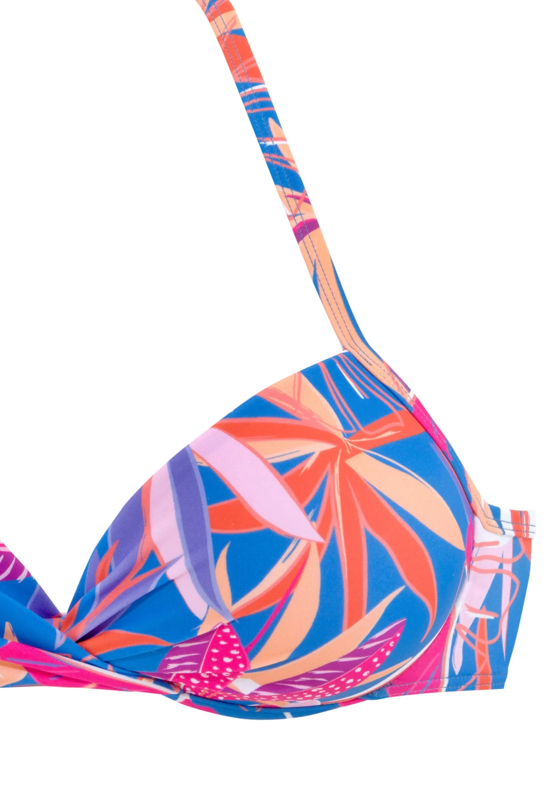 Bikinis|Buffalo Push-Up-Bikini-Top blau-pinkbedruckt