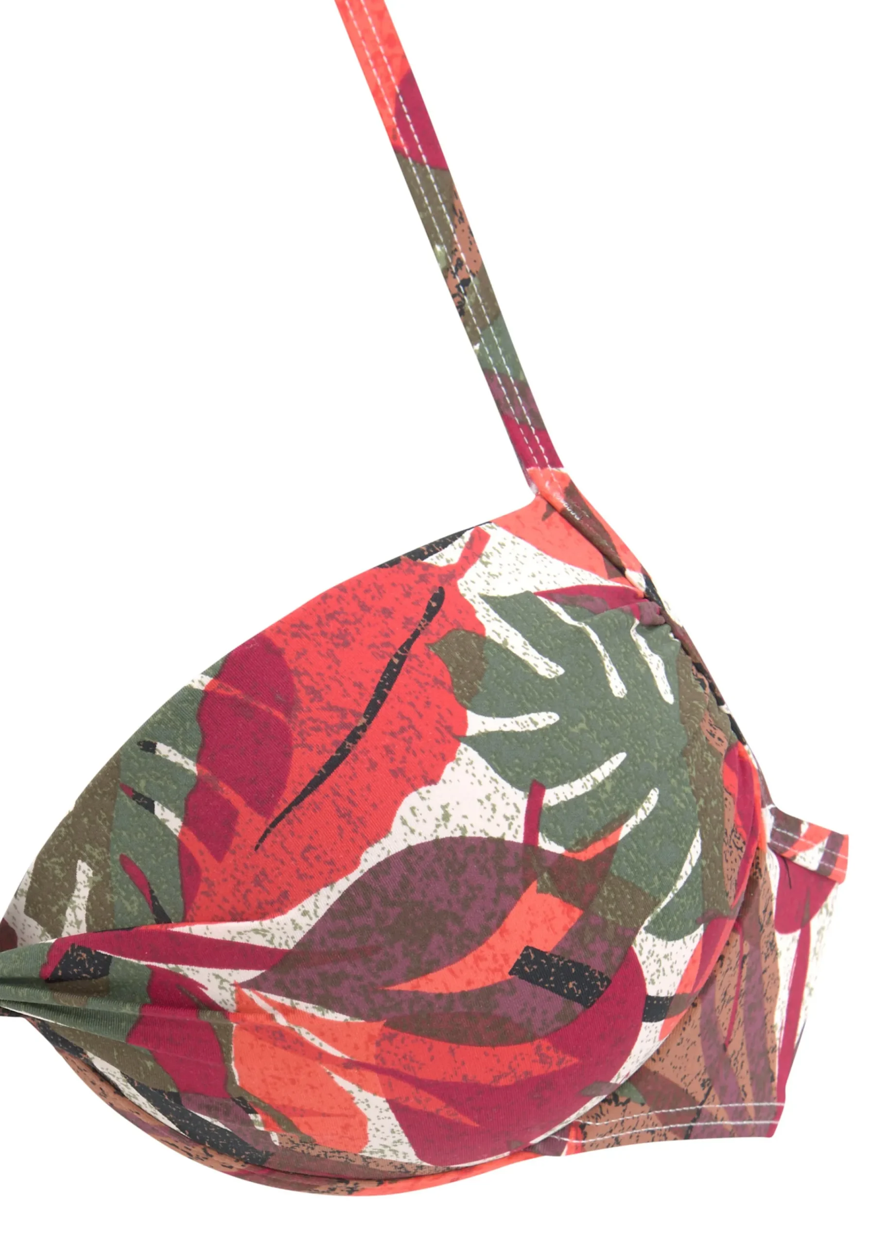 Bikinis|LASCANA Push-Up-Bikini-Top rotbedruckt