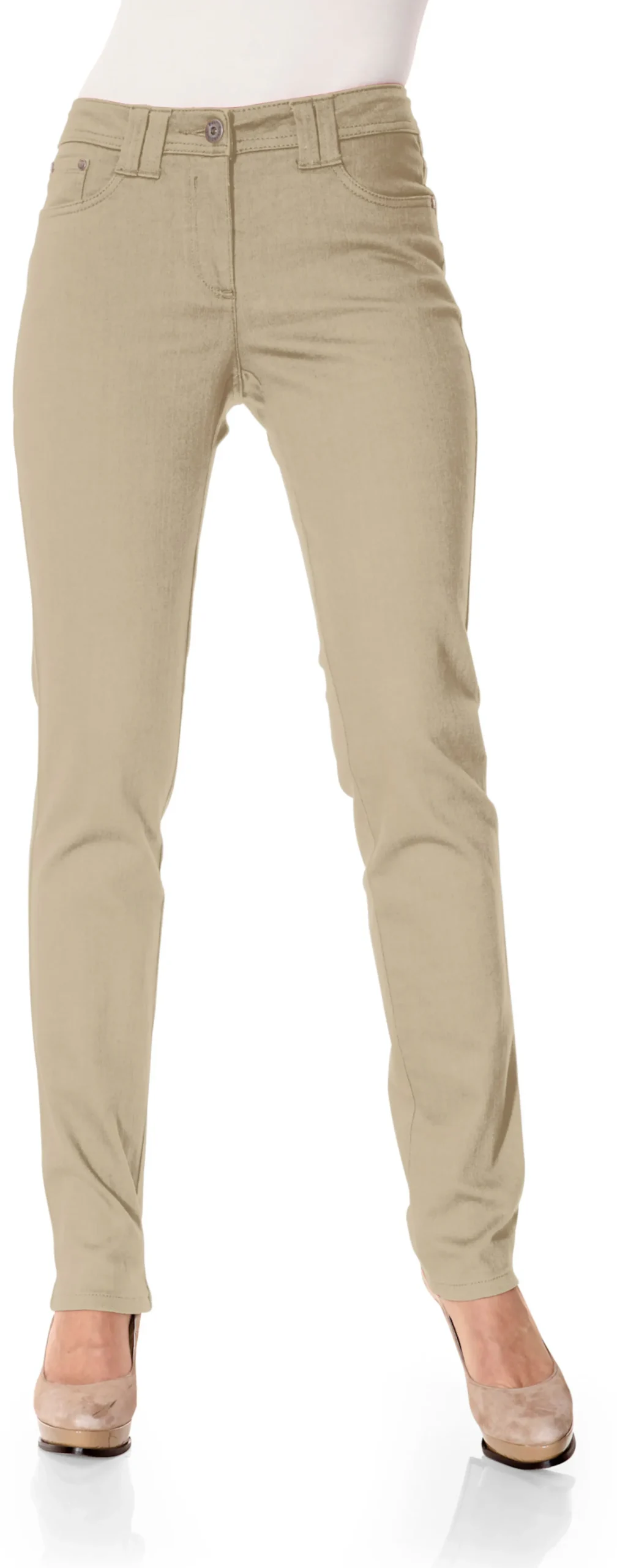 Hosen|heine Push-up-Hose beige