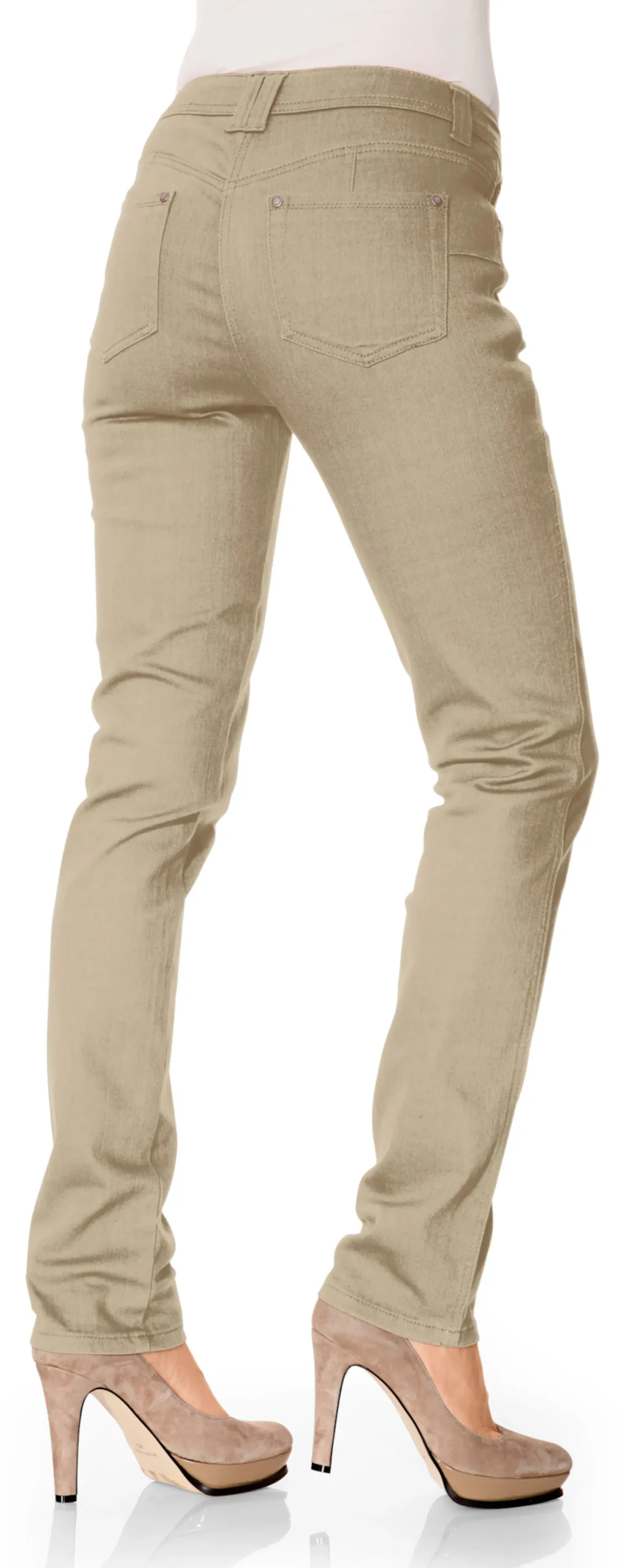 Hosen|heine Push-up-Hose beige