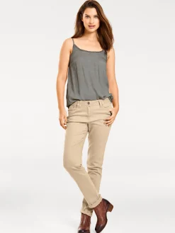 Hosen|heine Push-up-Hose beige