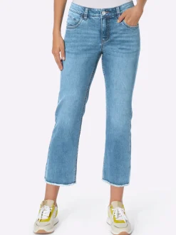 Strandmode|Jeans|heine Push-up-Jeans mit Stickerei und Ziersteinchen blue-stone-washed