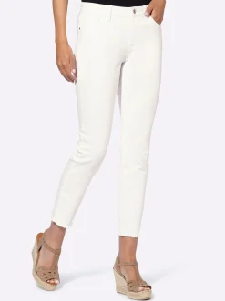 Jeans|heine Push-up-Jeans mit Stickerei weiß