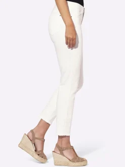 Jeans|heine Push-up-Jeans mit Stickerei weiß