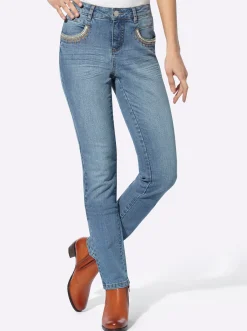 Jeans|heine Push-up-Jeans mit Zierband blue-bleached