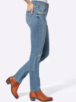 Jeans|heine Push-up-Jeans mit Zierband blue-bleached
