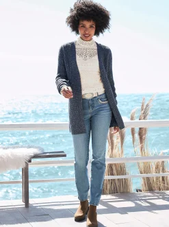 Jeans|heine Push-up-Jeans mit Zierband blue-bleached
